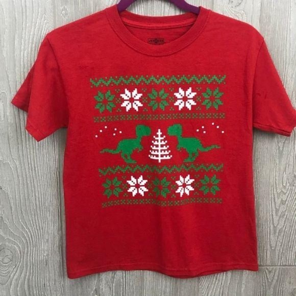 Christmas tee shirt ugly Christmas sweater shirt / t-Rex funny meduim - Picture 1 of 4